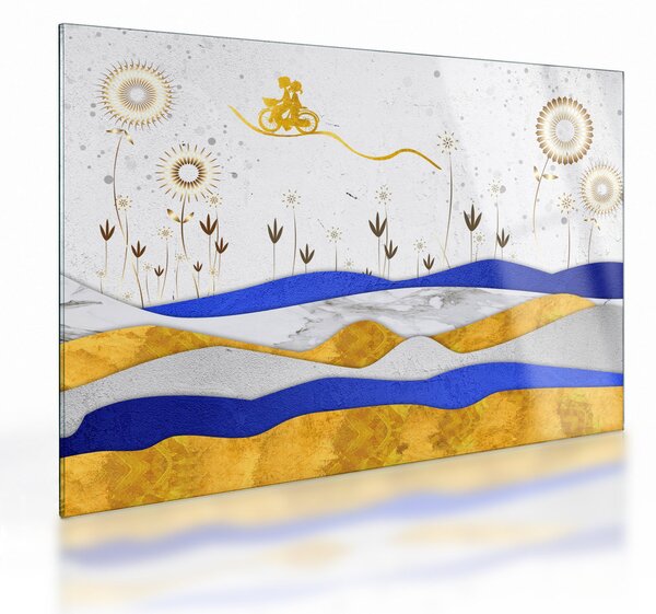Kép - Arany hegyek (üvegen) (70x50 cm)