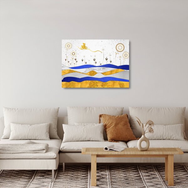 Kép - Arany hegyek (üvegen) (70x50 cm)