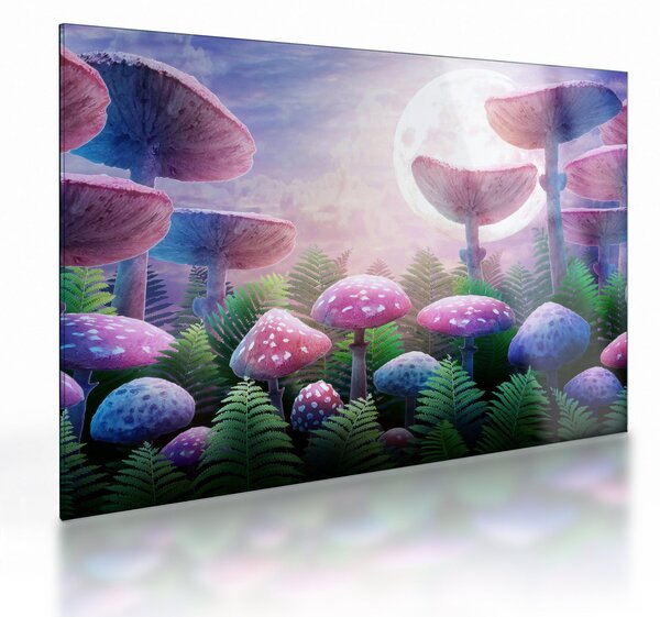 Kép - Gomba teliholdkor, grafika (üvegen) (70x50 cm)