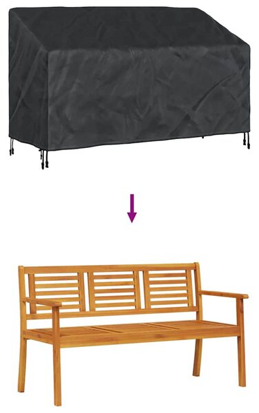Kerti Pad Borító Fekete 165 x 70 x 65 / 94 cm 210D szövet