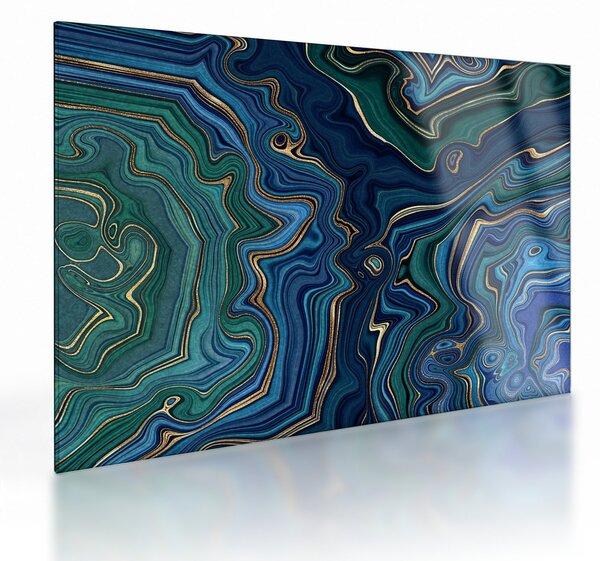 Kép - zöld-kék márvány (üvegen) (70x50 cm)