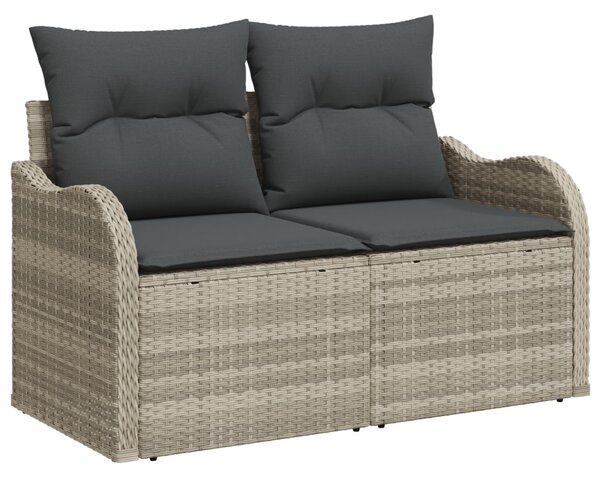 Kerti Kanapé Szett 5 pcs Világosszürke polirattan