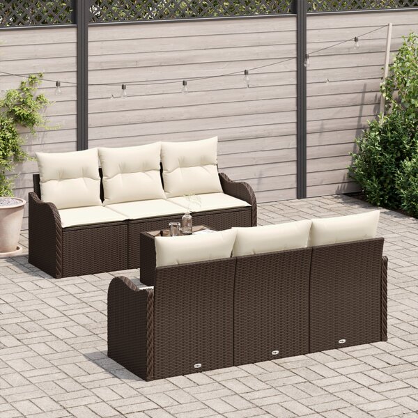 Kerti Kanapé Szett Barna 55 x 55 x 37 cm polirattan