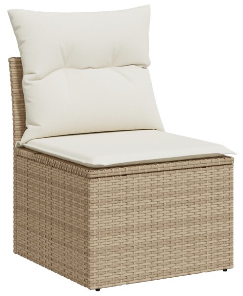 Kerti Kanapé Szett párnával 5 pcs Beige és Fehér polirattan