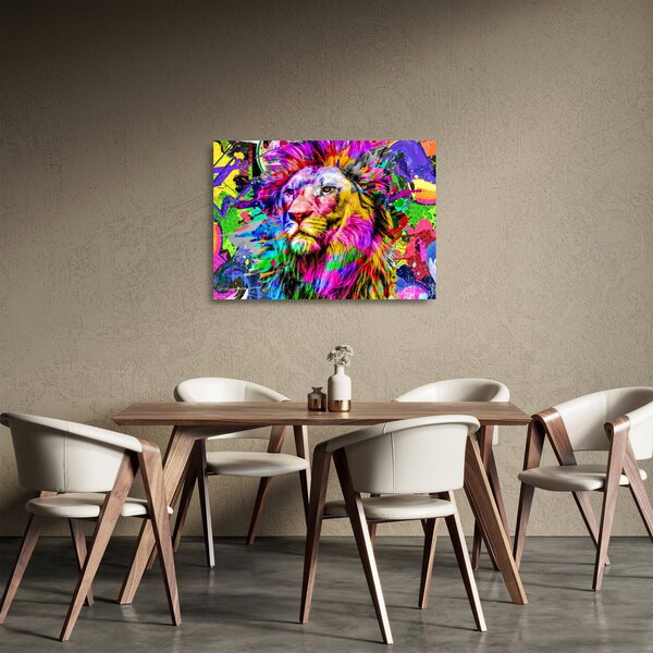 Kép - Oroszlán 3D-s képe (üvegen) (70x50 cm)