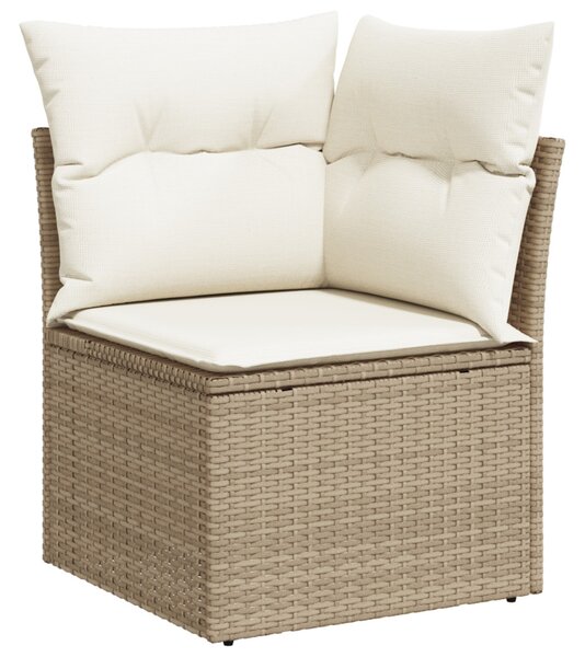 Kerti Kanapé Szett párnával 5 pcs Beige és Fehér polirattan