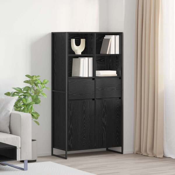 VidaXL Széf fiókkal 2 pcs Fekete tölgy 81 x 36 x 150.5 cm Faanyag
