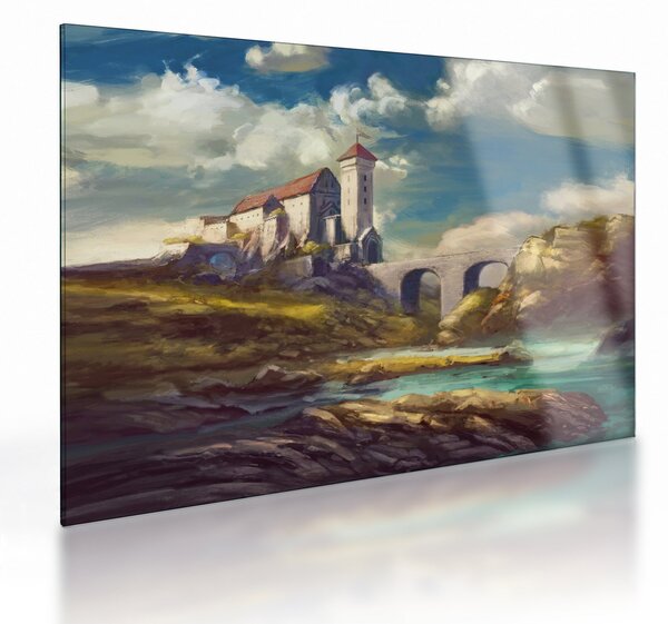Kép - Középkori vár (üvegen) (70x50 cm)