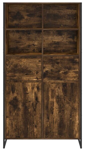 Széf fiókkal 2 pcs Füstös tölgy 81 x 36 x 150.5 cm Faanyag