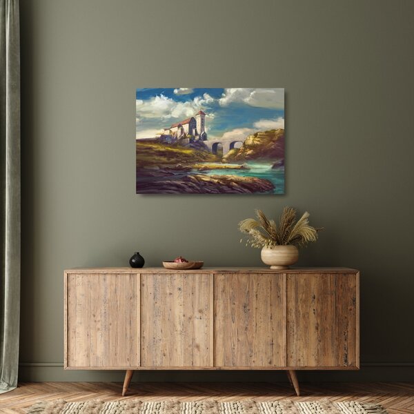 Kép - Középkori vár (üvegen) (70x50 cm)