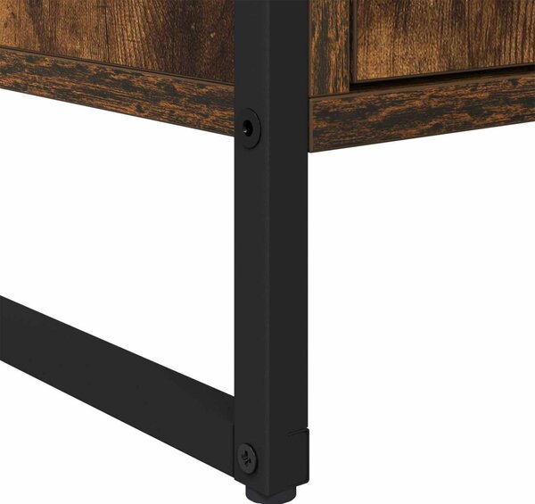 Széf fiókkal 2 pcs Füstös tölgy 81 x 36 x 150.5 cm Faanyag