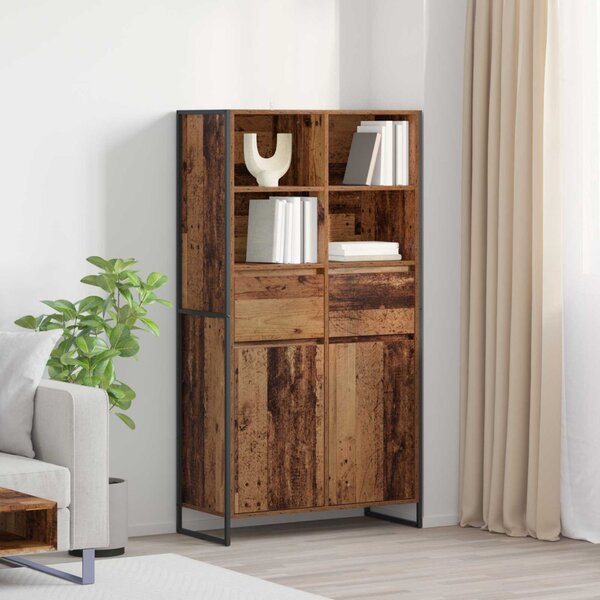 Széf fiókkal 2 pcs Öreg fa 81 x 36 x 150.5 cm Faanyag