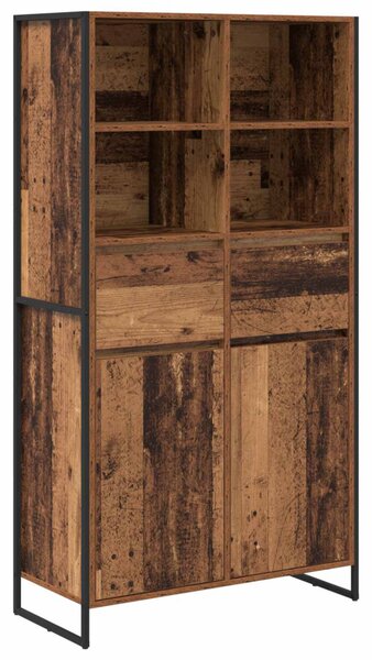 Széf fiókkal 2 pcs Öreg fa 81 x 36 x 150.5 cm Faanyag