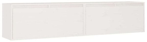 2 db fehér tömör fenyőfa faliszekrény 80 x 30 x 35 cm