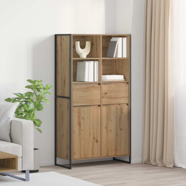 Széf fiókkal 2 pcs Művészi tölgy 81 x 36 x 150.5 cm Faanyag