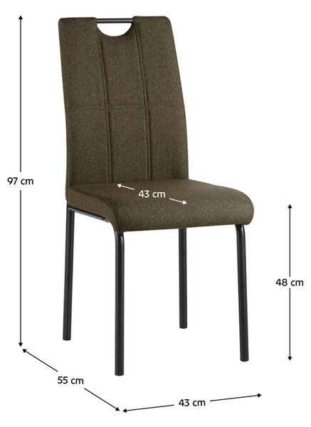 KONDELA Étkezőszék, barna/fém, JONKA