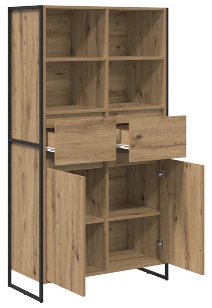 Széf fiókkal 2 pcs Művészi tölgy 81 x 36 x 150.5 cm Faanyag