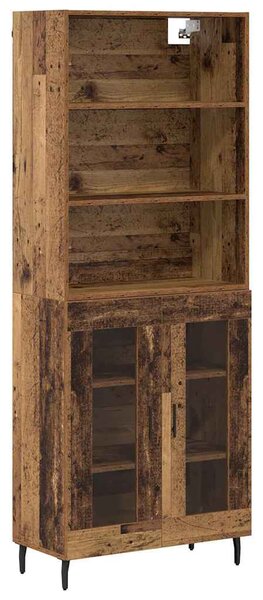 Magasfiú Öreg fa 69,5 x 34 x 180 cm Műanyag Fa és Üveg