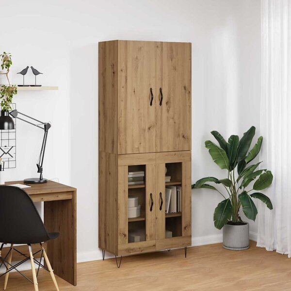 Magasfiú 2 pcs Artisan tölgy RÉtegelt fa és üveg