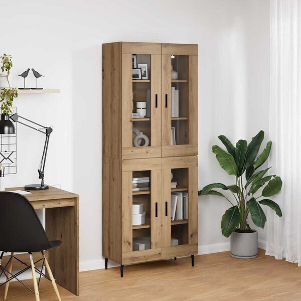 Magasfiú 2 pcs Artisan tölgy Műanyag Fa és Üveg