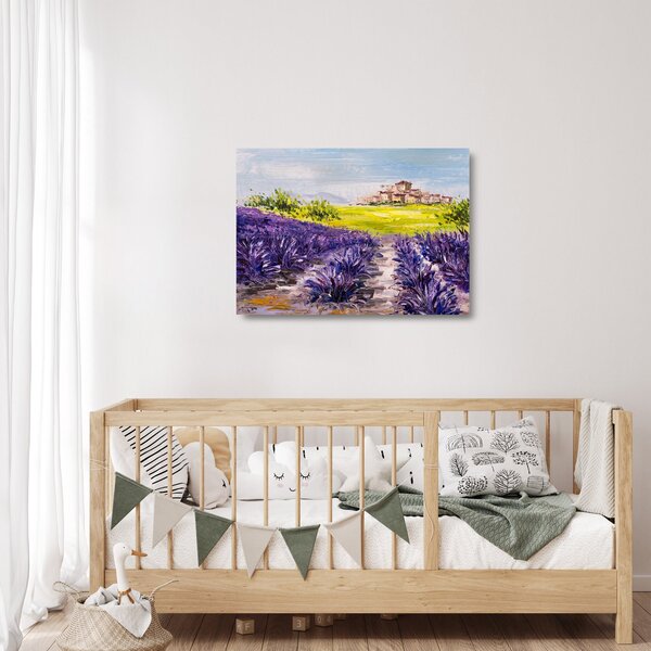 Kép - Provence, franciaország, olajfestmény (üvegen) (70x50 cm)