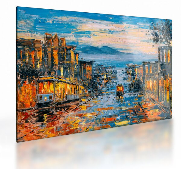 Kép - Cable Car, San Francisco (üvegen) (70x50 cm)