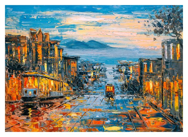Kép - Cable Car, San Francisco (üvegen) (70x50 cm)