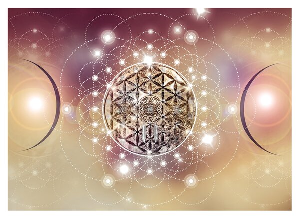 Kép - Mandala elemekkel (üvegen) (70x50 cm)