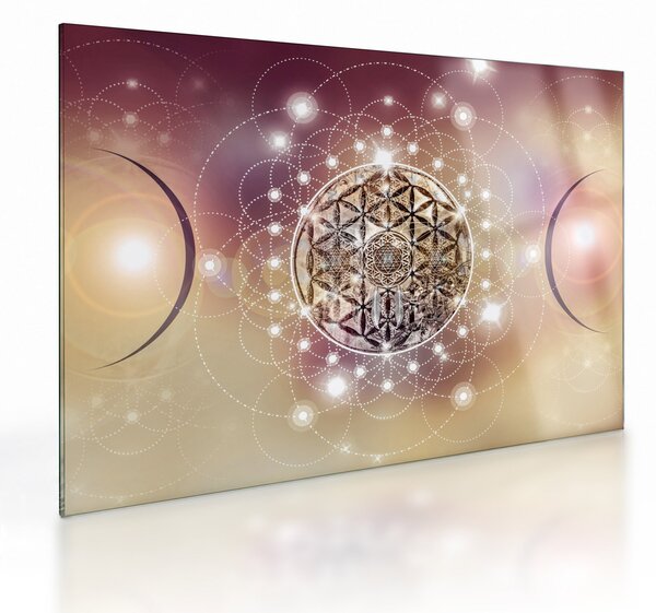 Kép - Mandala elemekkel (üvegen) (70x50 cm)