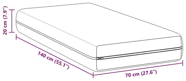 Matrac Fehér 70 x 140 cm Zsebmátrac