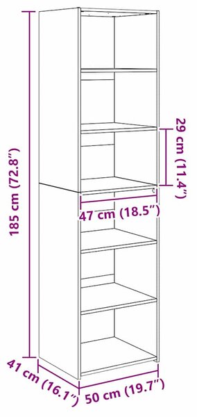 Cabinet Fekete tölgy 50 x 41 x 185 cm Faanyag