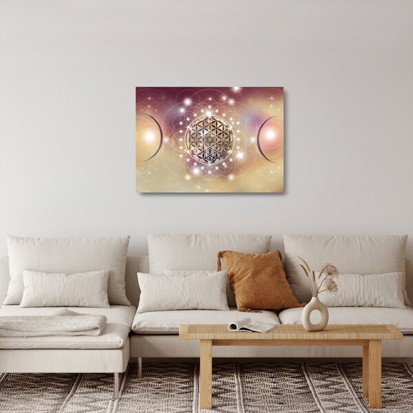 Kép - Mandala elemekkel (üvegen) (70x50 cm)