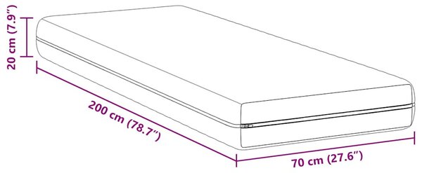 Matrac Fehér 70 x 200 cm Zsebmátrac