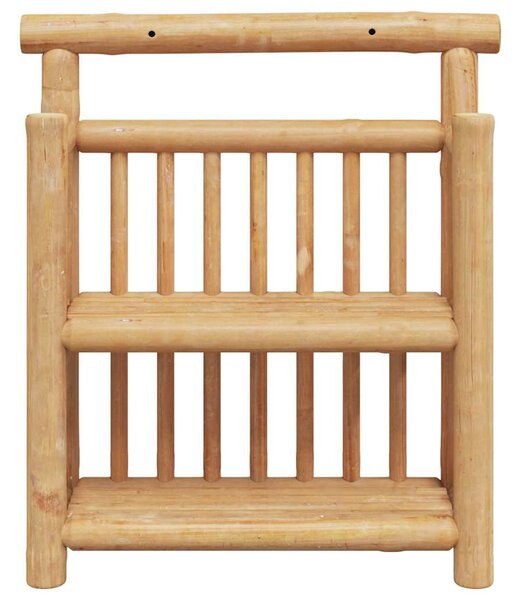 Falpolc polcokkal tárolóval Barna 40 x 13 x 44 cm bambusz