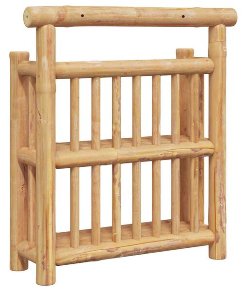 Falpolc polcokkal tárolóval Barna 40 x 13 x 44 cm bambusz