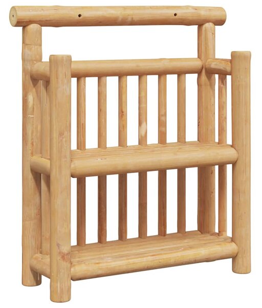 Falpolc polcokkal tárolóval Barna 40 x 13 x 44 cm bambusz