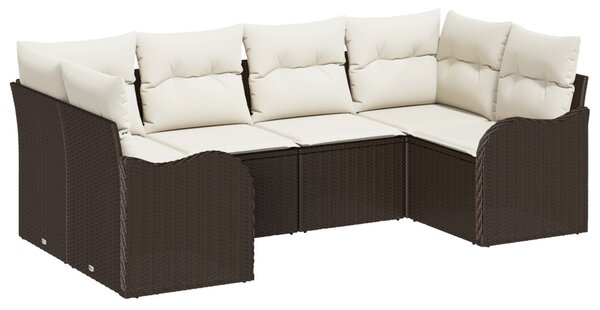 Kerti Kanapé Szett párnával 6 pcs Barna Poli rattan