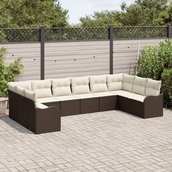 Kerti Kanapé Szett Barna 344 x 177,5 x 85 cm polirattan