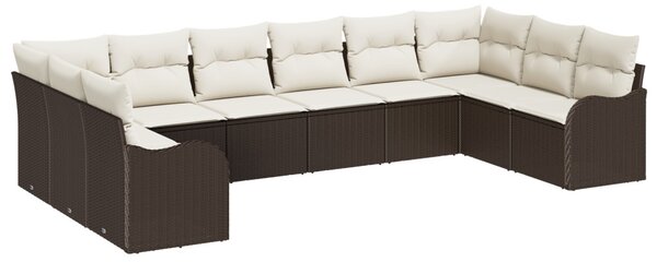 Kerti Kanapé Szett Barna 344 x 177,5 x 85 cm polirattan