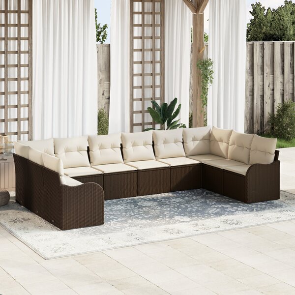 Kerti Kanapé Szett Barna 344 x 177,5 x 85 cm polirattan