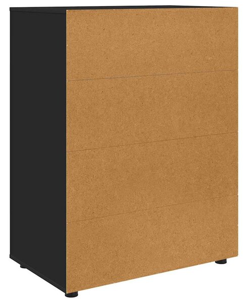 Tároló szekrények 2 pcs Fekete 80 x 48 x 105 cm Faanyag