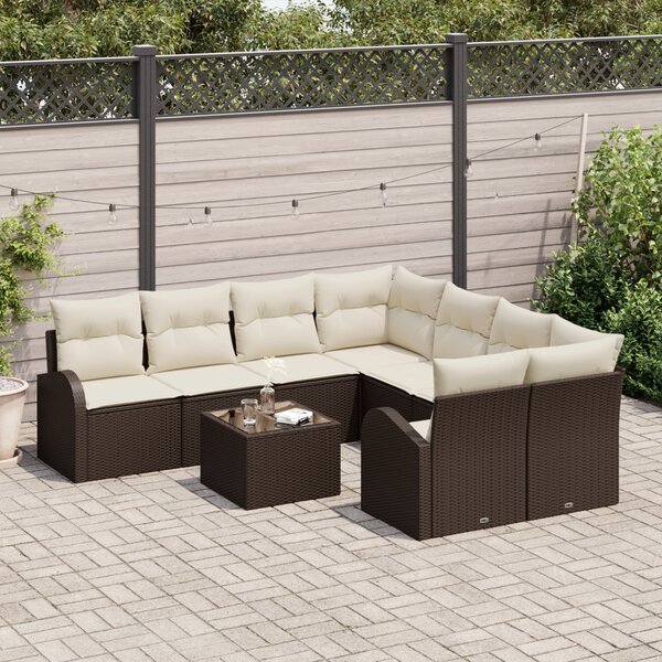 Kerti Kanapé Szett Barna 55 x 55 x 37 cm polirattan