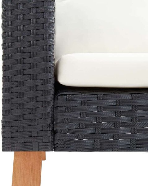 VidaXL Kerti Ülőgarnitúra - 3 részes - Fekete Polyrattan