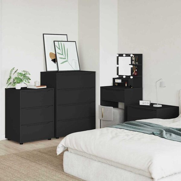 Tároló szekrények 2 pcs Fekete 80 x 48 x 105 cm Faanyag