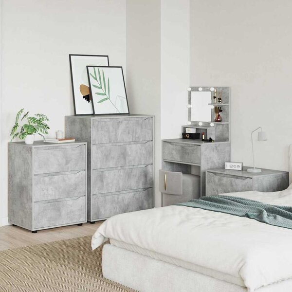 Tároló szekrények 2 pcs Beton Szürke 80 x 48 x 105 cm Faanyag