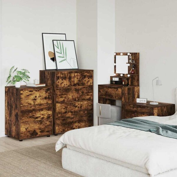 Tároló szekrények 2 pcs Füstölt tölgy 80 x 48 x 105 cm Faanyag