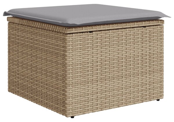 Kerti Kanapé Szett 4 pcs bézs és világosszürke Poli rattan