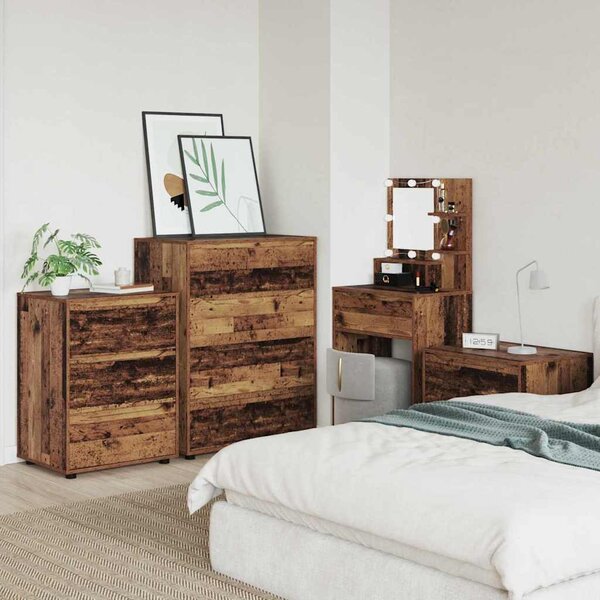 Tároló szekrények 2 pcs Öreg fa 80 x 48 x 105 cm Faanyag