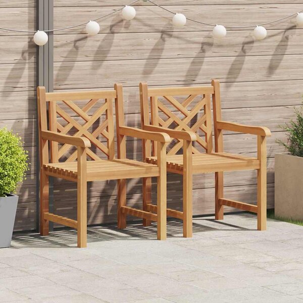 Kerti székek 2 pcs Barna 58 x 60 x 90 cm Tömör tíkfa