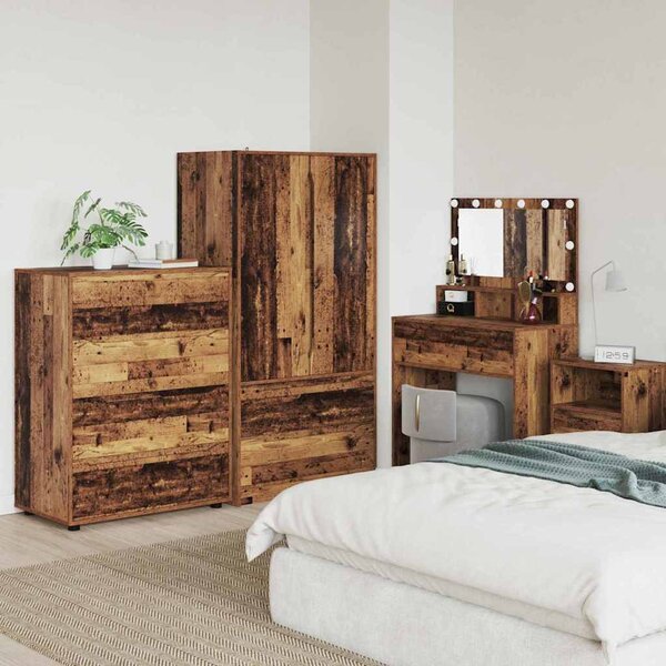 Tároló szekrények 2 pcs Öreg fa 80 x 48 x 105 cm Faanyag